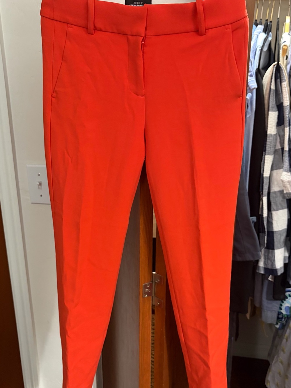 J. Crew Women's Bright Red/Orange Skinny Trousers (Cameron)